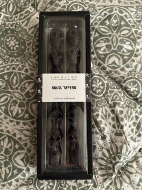 🩶SAND + FOG SKULL TAPERS CANDLES  - NEW IN PACKAGING🩶